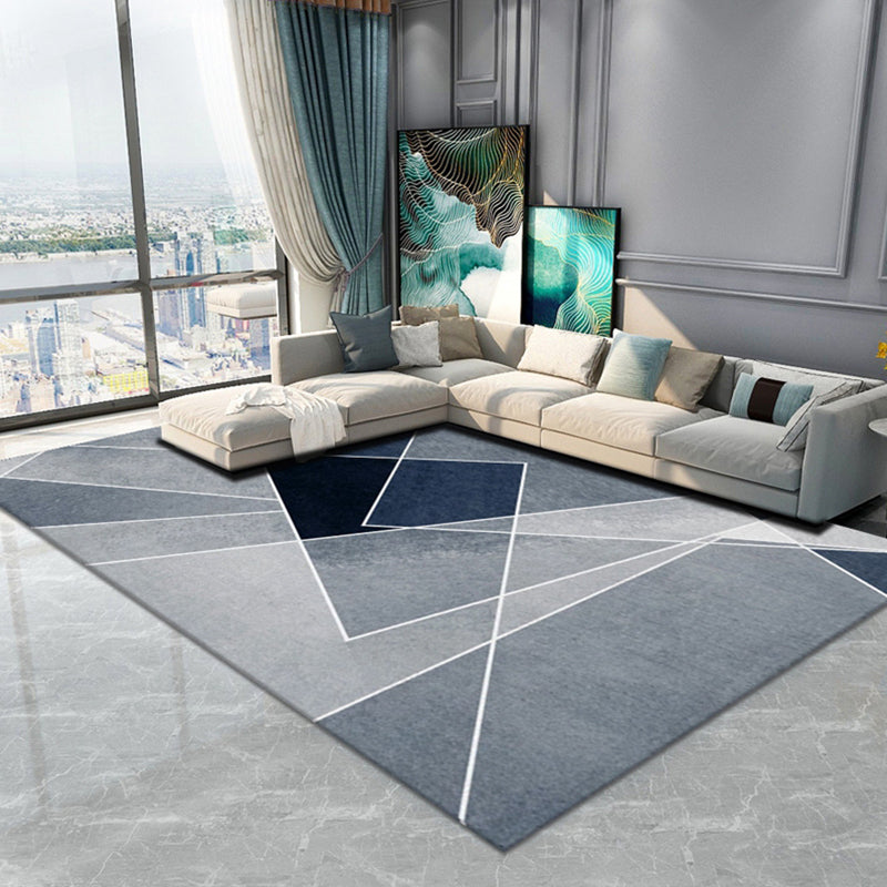 Novelty Living Room Rug Multi Colored Geometric Indoor Rug Polypropylene Non-Slip Backing Pet Friendly Carpet Gray-Blue Clearhalo 'Area Rug' 'Modern' 'Rugs' Rug' 2300109