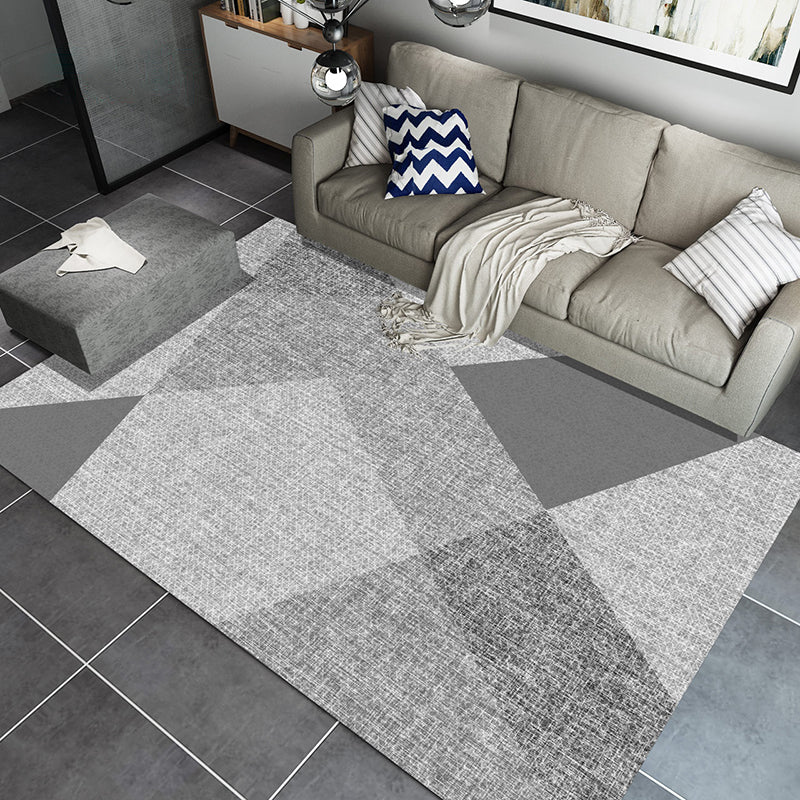 Formal Parlor Rug Multi Colored Geometric Pattern Indoor Rug Polypropylene Pet Friendly Easy Care Area Carpet Smoke Gray Clearhalo 'Area Rug' 'Modern' 'Rugs' Rug' 2300149