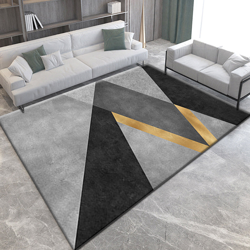 Casual Modern Rug Multi Colored Geometric Pattern Area Rug Anti-Slip Backing Stain-Resistant Washable Indoor Rug for Parlor Dark Gray Clearhalo 'Area Rug' 'Modern' 'Rugs' Rug' 2300492