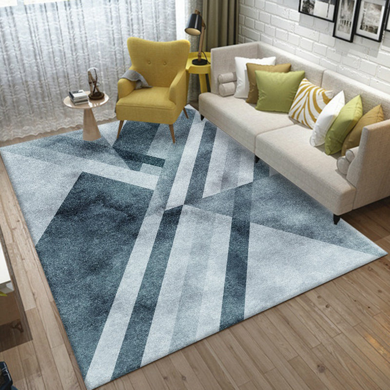 Scandinavian Living Room Rug Multi Color Geometric Pattern Area Carpet Polyster Pet Friendly Easy Care Rug Gray Blue Clearhalo 'Area Rug' 'Modern' 'Rugs' Rug' 2300510