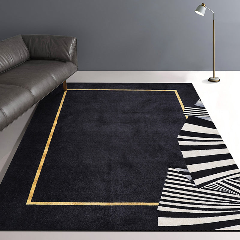 Casual Living Room Rug Multi Colored Geometric Printed Indoor Rug Polyster Pet Friendly Easy Care Area Carpet Black Clearhalo 'Area Rug' 'Modern' 'Rugs' Rug' 2300583