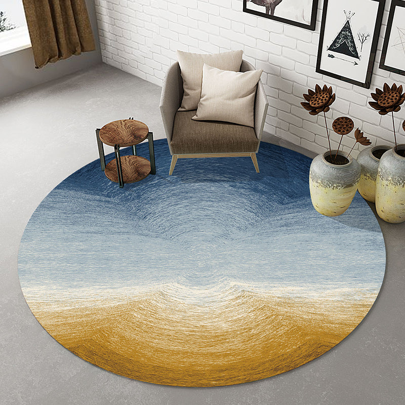 Natural Living Room Rug Multi-Colored Abstract Print Indoor Rug Cotton Blend Easy Care Washable Carpet Yellow-Blue Clearhalo 'Area Rug' 'Modern' 'Rugs' Rug' 2300622