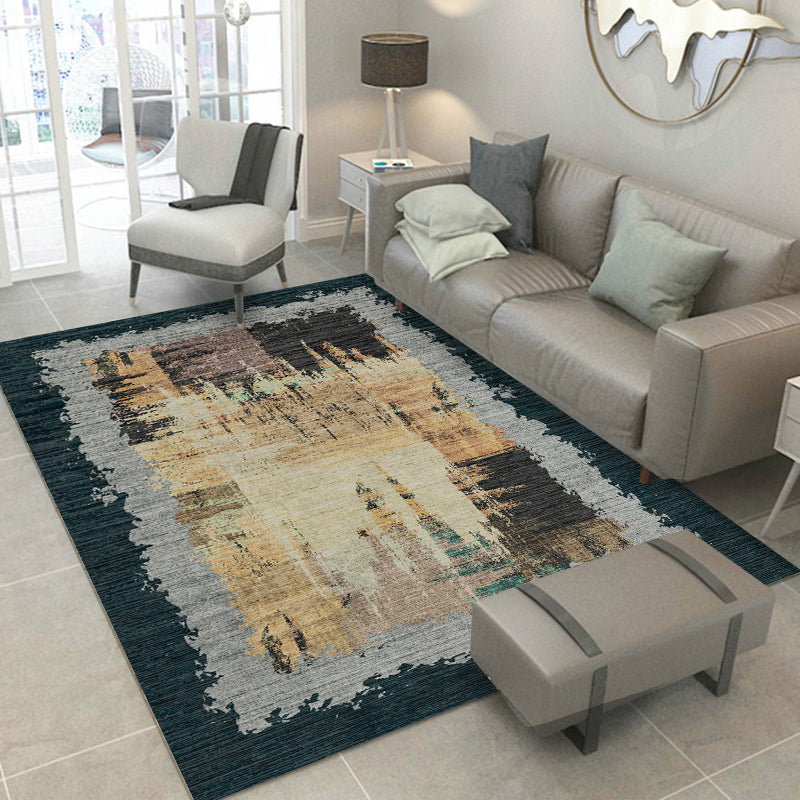 Nordic Parlor Rug Multi Colored Abstract Printed Area Rug Cotton Blend Easy Care Pet Friendly Indoor Rug Yellow Clearhalo 'Area Rug' 'Modern' 'Rugs' Rug' 2300672