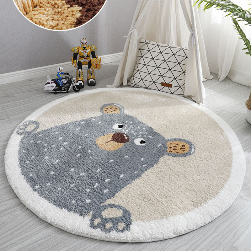 Lovely Children Room Rug Multi Colored Cartoon Printed Rug Polyster Non-Slip Backing Pet Friendly Carpet Clearhalo 'Area Rug' 'Rug' 2300775