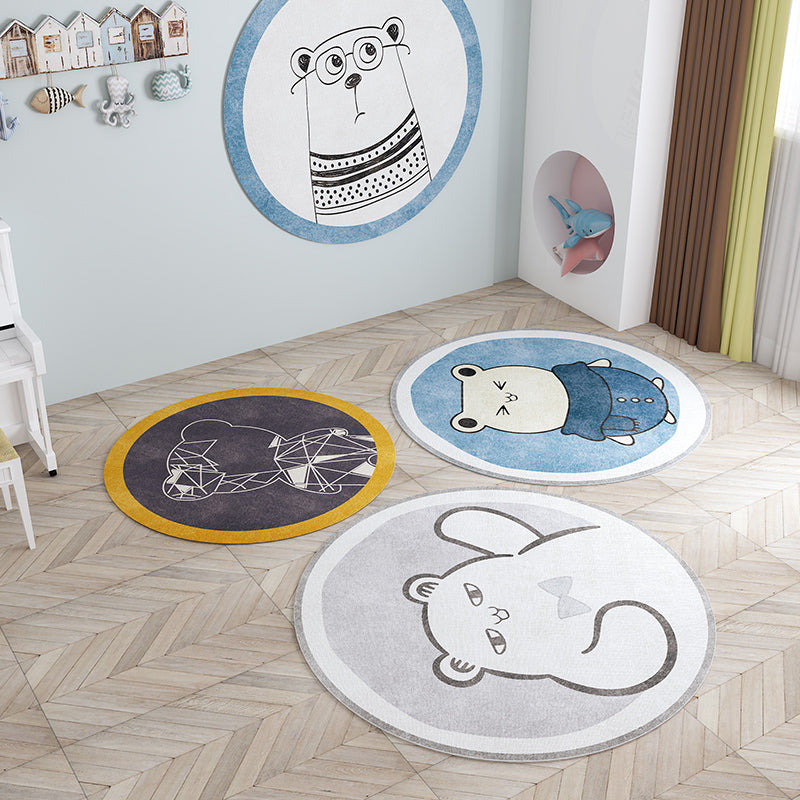 Nordic Cartoon Printed Rug Multi Colored Synthetics Area Carpet Non-Slip Backing Pet Friendly Indoor Rug for Childrens Clearhalo 'Area Rug' 'Rug' 2300793