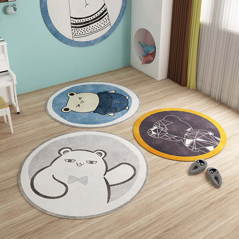 Nordic Cartoon Printed Rug Multi Colored Synthetics Area Carpet Non-Slip Backing Pet Friendly Indoor Rug for Childrens Clearhalo 'Area Rug' 'Rug' 2300797