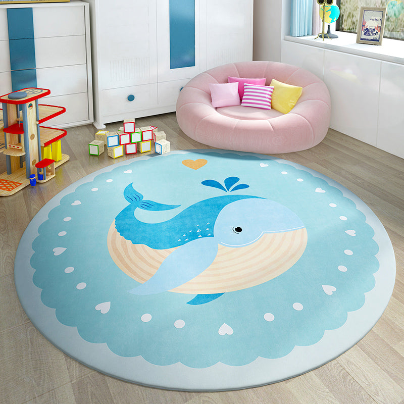 Trendy Kids Room Rug Multi Colored Cartoon Animal Print Indoor Rug Synthetics Easy Care Pet Friendly Washable Carpet Clearhalo 'Area Rug' 'Rug' 2300813