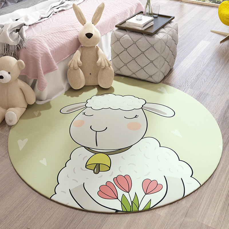 Cute Kids Room Rug Multi Colored Cartoon Printed Indoor Rug Polypropylene Pet Friendly Machine Washable Carpet Green Clearhalo 'Area Rug' 'Rug' 2300826