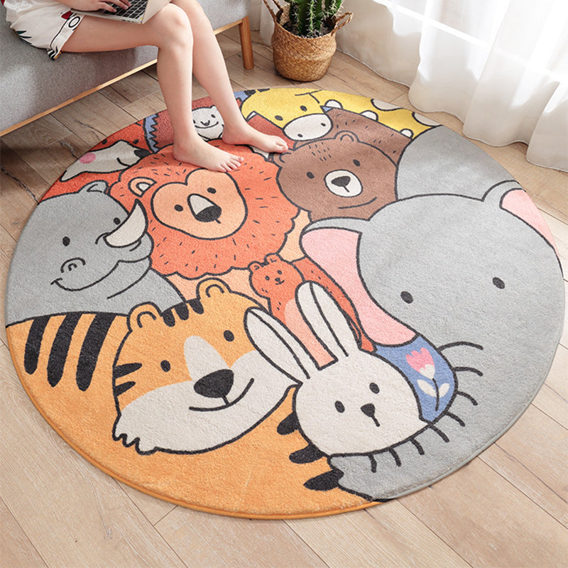 Multi Colored Cartoon Print Rug Lamb Wool Relaxing Indoor Rug Non-Slip Backing Pet Friendly Area Carpet for Bedroom Clearhalo 'Area Rug' 'Rug' 2300830