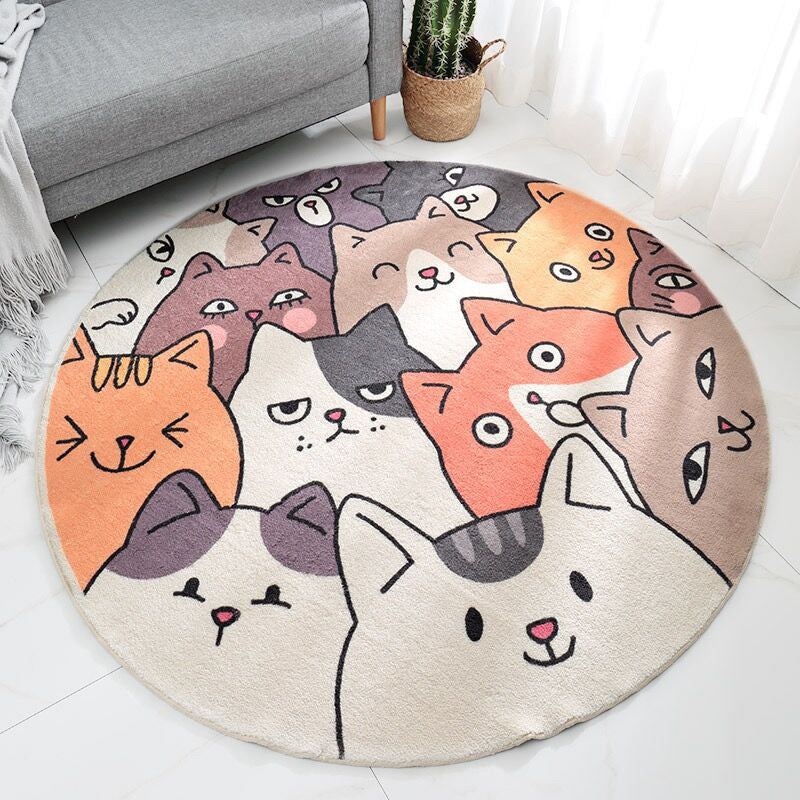 Relaxing Kids Room Rug Multi Colored Cartoon Print Indoor Rug Lamb Wool Non-Slip Backing Pet Friendly Area Carpet Light Brown Clearhalo 'Area Rug' 'Rug' 2300839