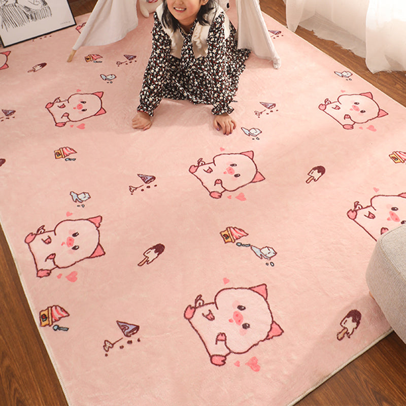 Minimalist Childrens Rug Multi Colored Cartoon Animal Indoor Rug Polypropylene Non-Slip Backing Easy Care Carpet Clearhalo 'Area Rug' 'Rug' 2300858