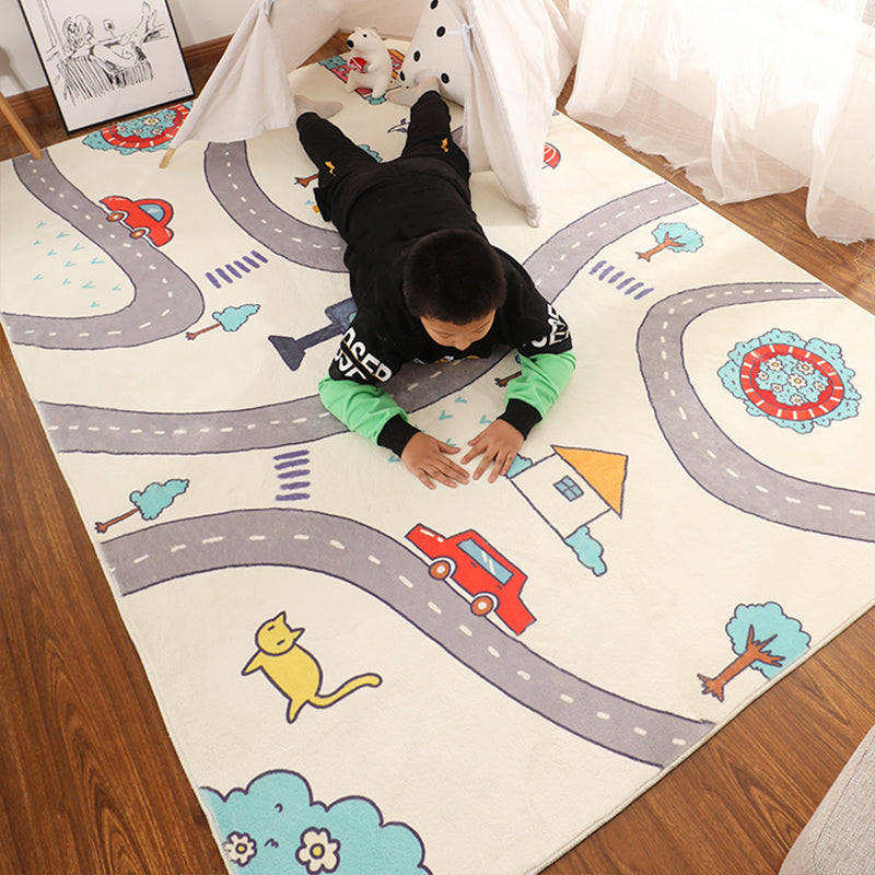 Minimalist Childrens Rug Multi Colored Cartoon Animal Indoor Rug Polypropylene Non-Slip Backing Easy Care Carpet Clearhalo 'Area Rug' 'Rug' 2300860