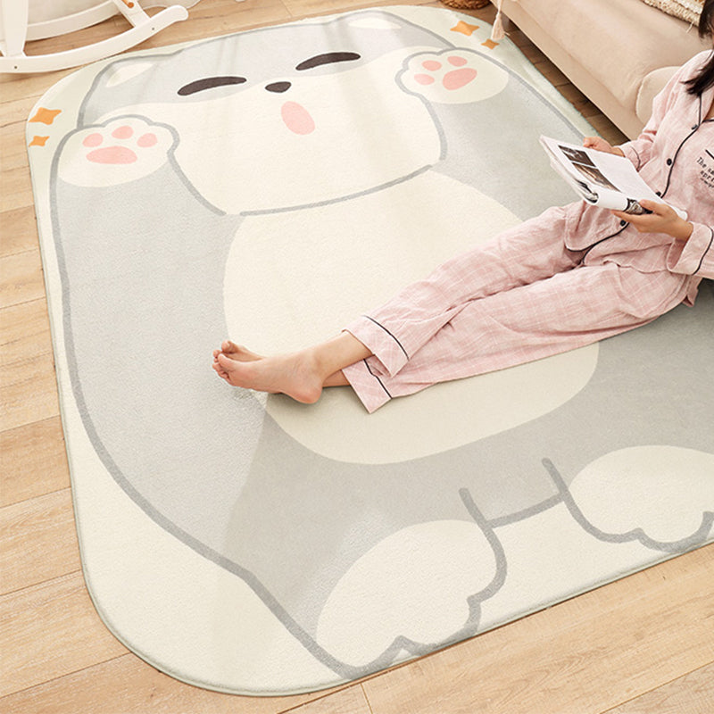 Calming Decoration Rug Multi Colored Animal Printed Indoor Rug Non-Slip Backing Machine Washable Area Carpet Grey Clearhalo 'Area Rug' 'Rug' 2300874