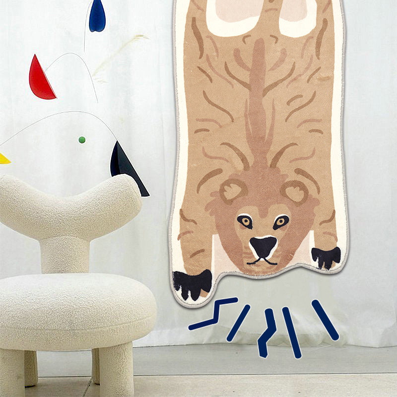 Novelty Shape Cartoon Animal Rug Multi-Colored Cute Area Rug Polyster Easy Care Pet Friendly Washable Carpet for Decor Clearhalo 'Area Rug' 'Rug' 2300878