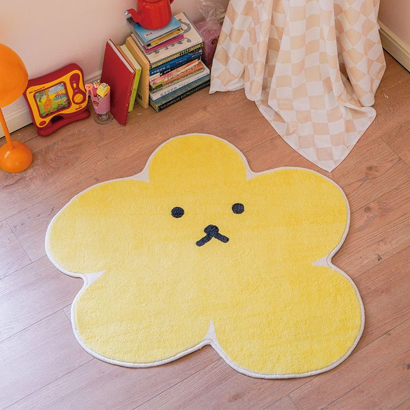 Relaxing Bedroom Rug Yellow Cartoon Printed Indoor Rug Polyster Anti-Slip Backing Stain-Resistant Area Carpet Clearhalo 'Area Rug' 'Rug' 2300902