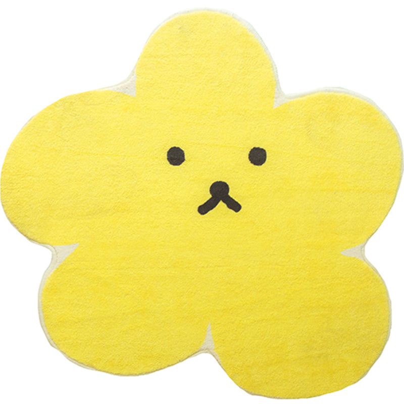 Relaxing Bedroom Rug Yellow Cartoon Printed Indoor Rug Polyster Anti-Slip Backing Stain-Resistant Area Carpet Yellow Clearhalo 'Area Rug' 'Rug' 2300903