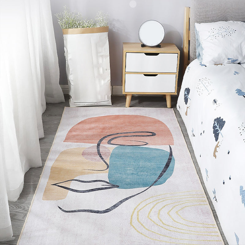 Scandinavian Bedroom Rug Multi Colored Color Blocked Indoor Rug Synthetics Non-Slip Machine Washable Carpet Clearhalo 'Area Rug' 'Rug' 2300943