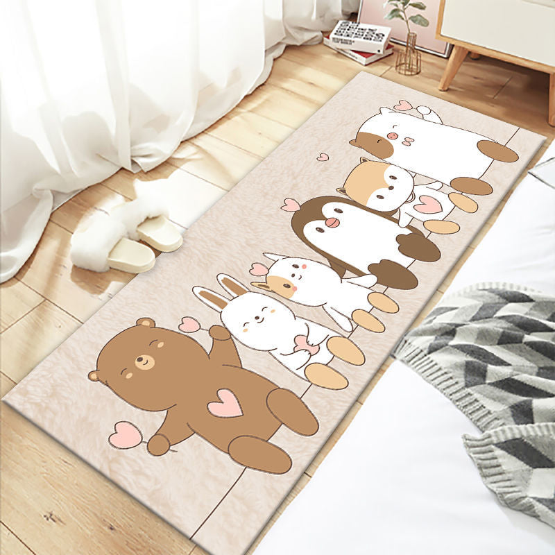 Lovely Bedroom Rug Multi Colored Cartoon Printed Indoor Rug PVC Non-Slip Backing Machine Washable Carpet Clearhalo 'Area Rug' 'Rug' 2301029