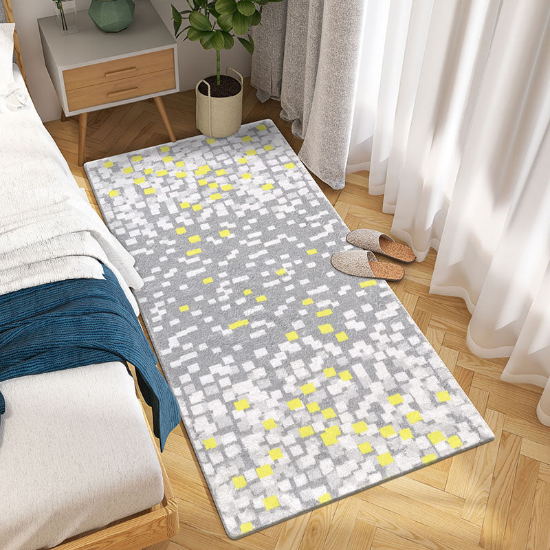 Nordic Bedroom Rug Multi Colored Plaid Printed Area Rug Polyster Non-Slip Backing Pet Friendly Indoor Rug Clearhalo 'Area Rug' 'Modern' 'Rugs' Rug' 2301045