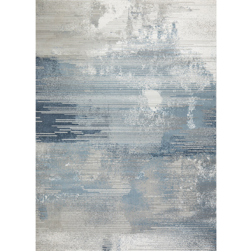 Formal Abstract Pattern Rug Multi Color Cotton Blend Indoor Rug Non-Slip Backing Pet Friendly Area Carpet for Living Room Blue Clearhalo 'Area Rug' 'Rug' 2301105