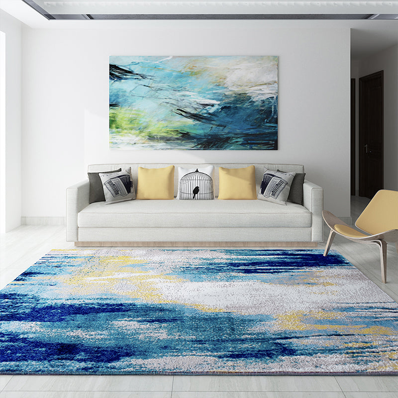 Multi Colored Luxury Rug Cotton Blend Abstract Printed Indoor Rug Non-Slip Backing Pet Friendly Area Carpet for Living Room Clearhalo 'Area Rug' 'Rug' 2301235