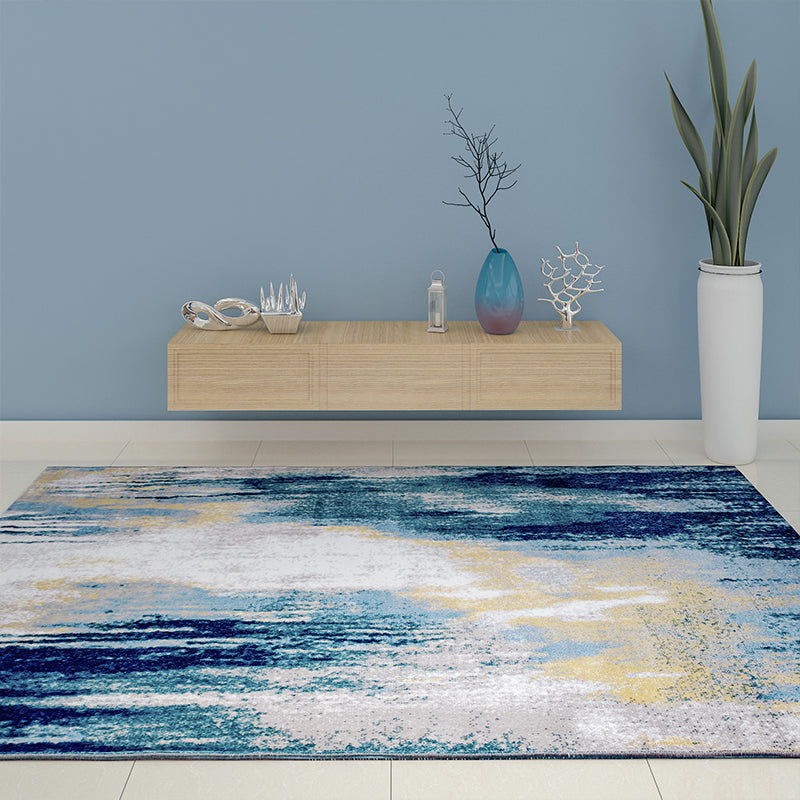 Multi Colored Luxury Rug Cotton Blend Abstract Printed Indoor Rug Non-Slip Backing Pet Friendly Area Carpet for Living Room Clearhalo 'Area Rug' 'Rug' 2301238