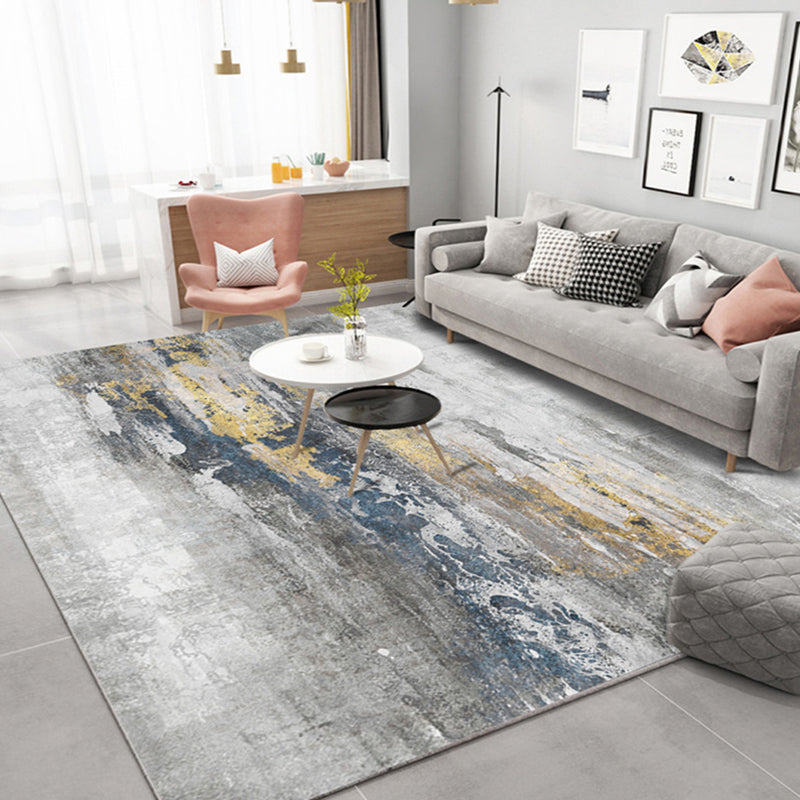 Multi Colored Abstract Printed Rug Cotton Blend Relaxing Indoor Rug Easy Care Non-Slip Backing Washable Carpet for Room Clearhalo 'Area Rug' 'Rug' 2301246