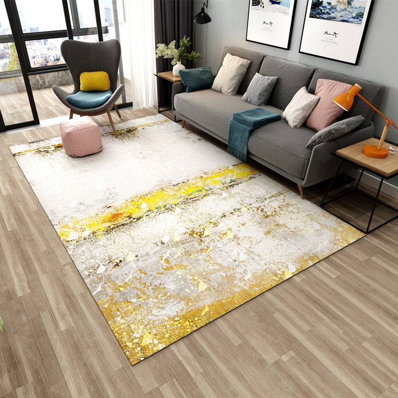 Multi Colored Abstract Printed Rug Cotton Blend Relaxing Indoor Rug Easy Care Non-Slip Backing Washable Carpet for Room Dark Gold Clearhalo 'Area Rug' 'Rug' 2301247