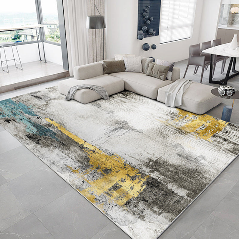 Multi Colored Abstract Printed Rug Cotton Blend Relaxing Indoor Rug Easy Care Non-Slip Backing Washable Carpet for Room Clearhalo 'Area Rug' 'Rug' 2301249