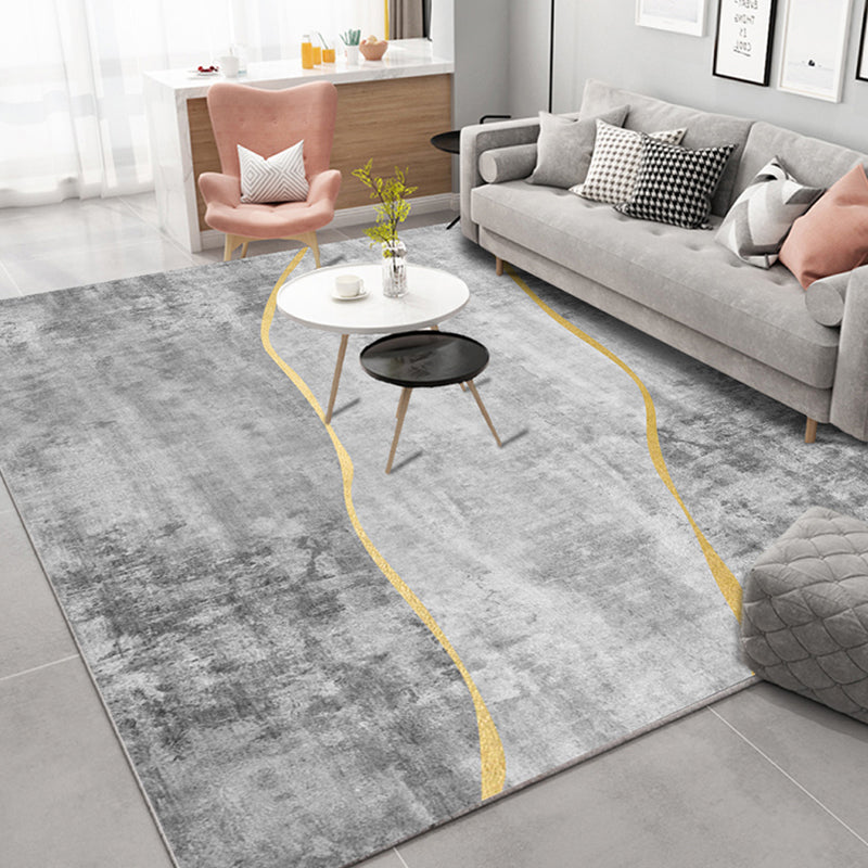 Multi Colored Abstract Printed Rug Cotton Blend Relaxing Indoor Rug Easy Care Non-Slip Backing Washable Carpet for Room Gray-Khaki Clearhalo 'Area Rug' 'Rug' 2301253