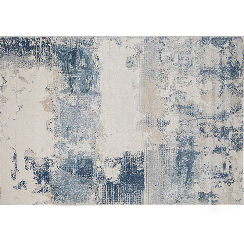 Nordic Living Room Rug Multi Colored Abstract Printed Indoor Rug Polyster Non-Slip Backing Pet Friendly Area Carpet Dark Blue-Gray Clearhalo 'Area Rug' 'Rug' 2301264