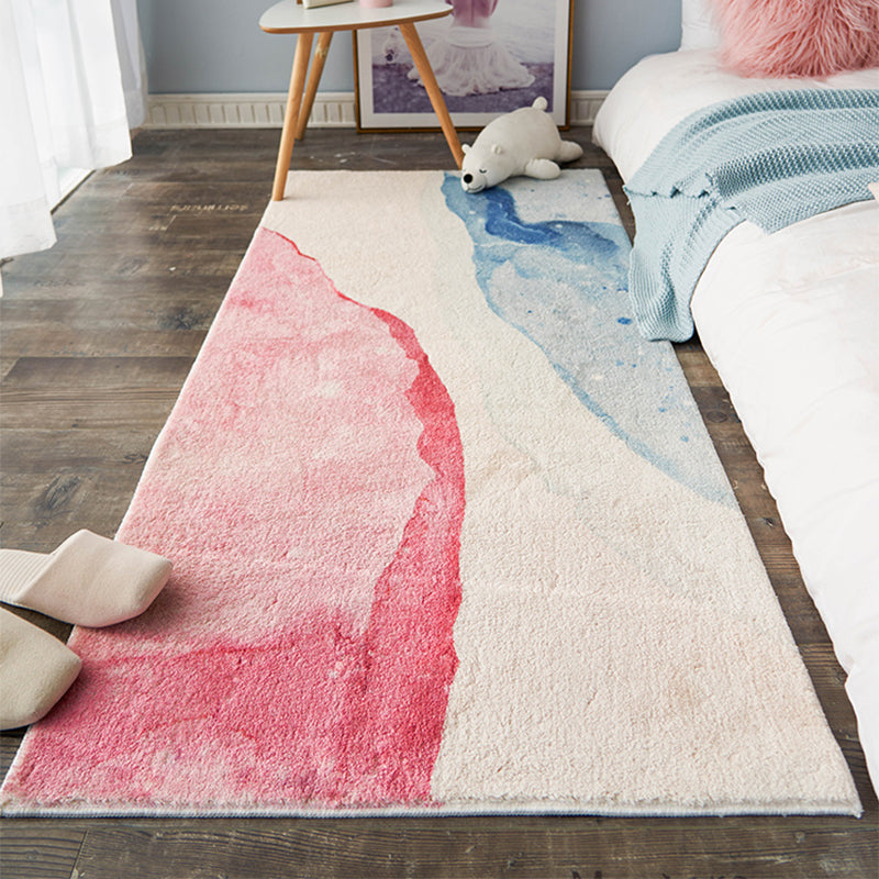 Pink-Blue Western Rug Polyster Color Block Area Carpet Non-Slip Backing Stain-Resistant Area Rug for Home Decoration Clearhalo 'Area Rug' 'Rug' 2301468