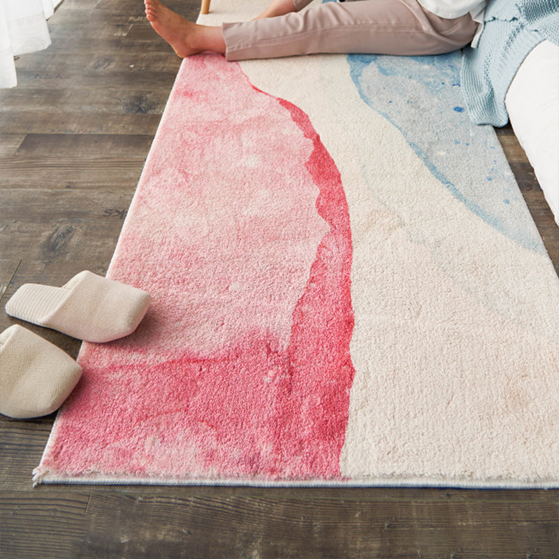 Pink-Blue Western Rug Polyster Color Block Area Carpet Non-Slip Backing Stain-Resistant Area Rug for Home Decoration Clearhalo 'Area Rug' 'Rug' 2301473