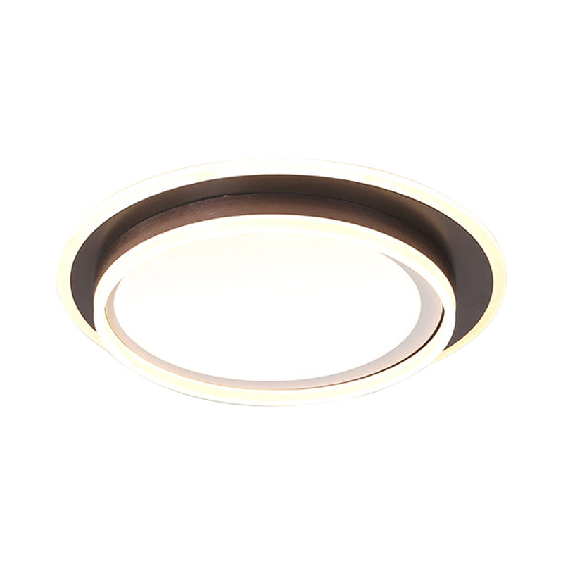 White Round Flush Mount Lighting Contemporary Led 16