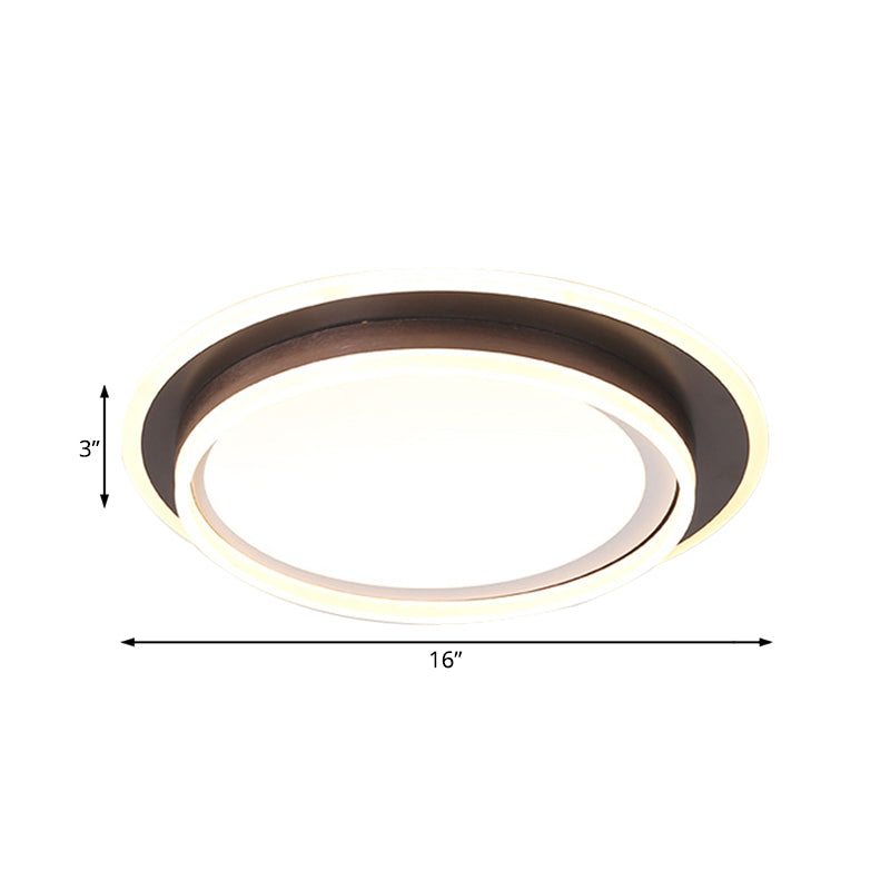 White Round Flush Mount Lighting Contemporary Led 16