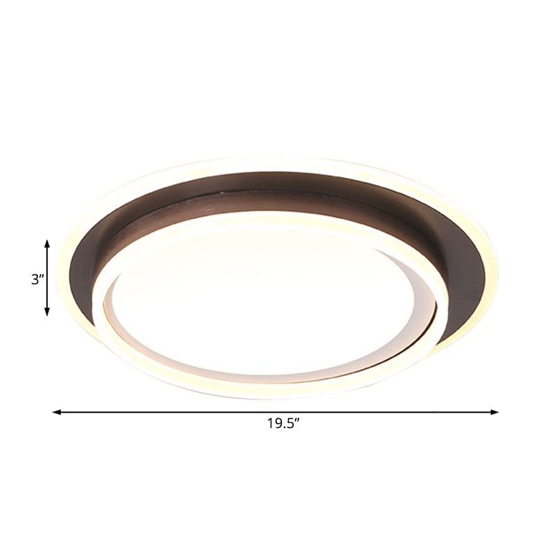 White Round Flush Mount Lighting Contemporary Led 16