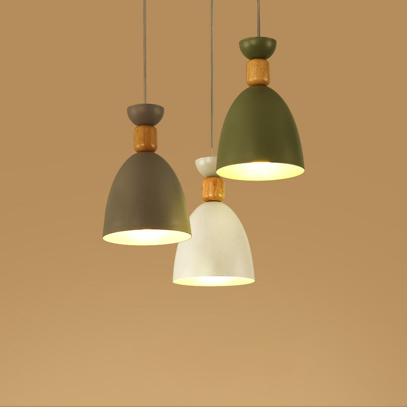 Bell Dining Room Down Lighting Pendant Metal Single-Bulb Nordic Style Hanging Light Clearhalo 'Ceiling Lights' 'Pendant Lights' 'Pendants' Lighting' 2307384