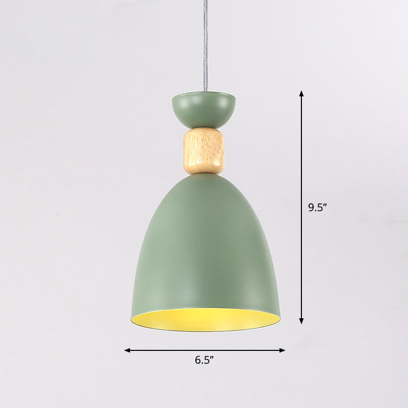 Bell Dining Room Down Lighting Pendant Metal Single-Bulb Nordic Style Hanging Light Clearhalo 'Ceiling Lights' 'Pendant Lights' 'Pendants' Lighting' 2307387