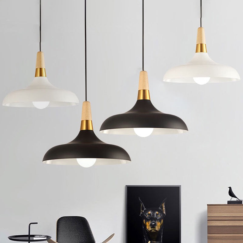 Swell Shade Commercial Pendant Lighting Nordic Metal 1 Bulb Ceiling Light for Restaurant Clearhalo 'Ceiling Lights' 'Pendant Lights' 'Pendants' Lighting' 2307389