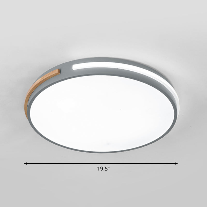 Bedroom Ceiling Light Fixture Minimalist Flush Mount Led Light with Round Acrylic Shade Grey 19.5