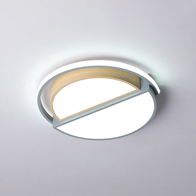 LED Round Flush Ceiling Light Nordic Creative Acrylic Flush Mount Lighting for Bedroom Grey 16.5