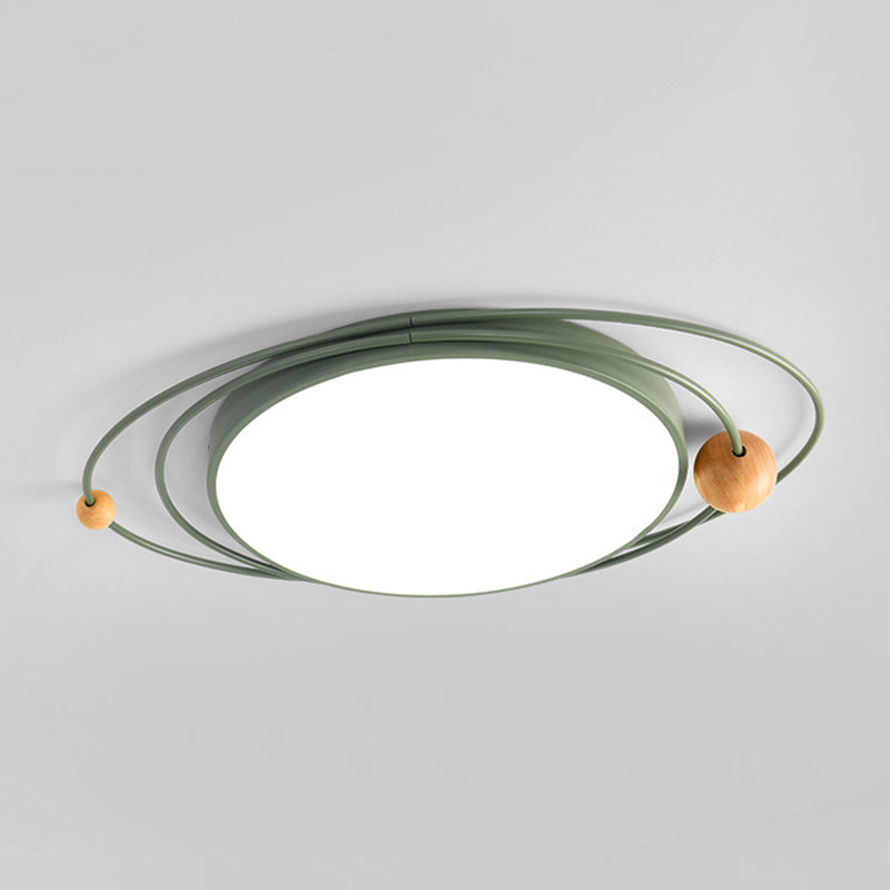 Nordic Orbit Shaped Flush Light Acrylic Childrens Bedroom LED Ceiling Mounted Lamp Green Clearhalo 'Ceiling Lights' 'Close To Ceiling Lights' 'Close to ceiling' 'Flush mount' Lighting' 2307469