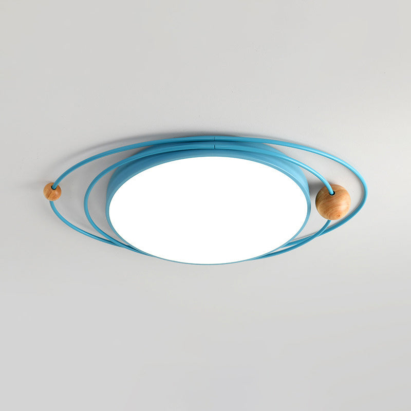 Nordic Orbit Shaped Flush Light Acrylic Childrens Bedroom LED Ceiling Mounted Lamp Blue Clearhalo 'Ceiling Lights' 'Close To Ceiling Lights' 'Close to ceiling' 'Flush mount' Lighting' 2307470