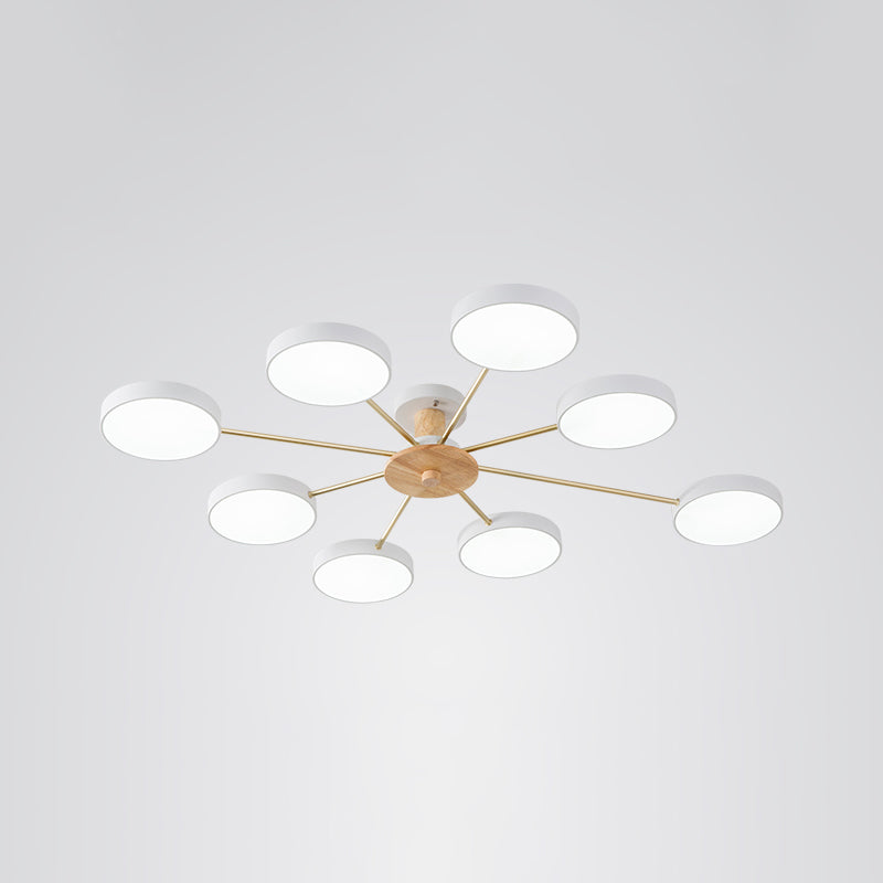 Minimalistic Molecule LED Ceiling Light Acrylic Living Room Semi Flush Chandelier 8 White Clearhalo 'Ceiling Lights' 'Close To Ceiling Lights' 'Close to ceiling' 'Semi-flushmount' Lighting' 2307525