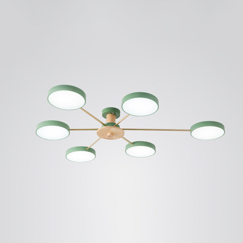 Minimalistic Molecule LED Ceiling Light Acrylic Living Room Semi Flush Chandelier 6 Green Clearhalo 'Ceiling Lights' 'Close To Ceiling Lights' 'Close to ceiling' 'Semi-flushmount' Lighting' 2307532