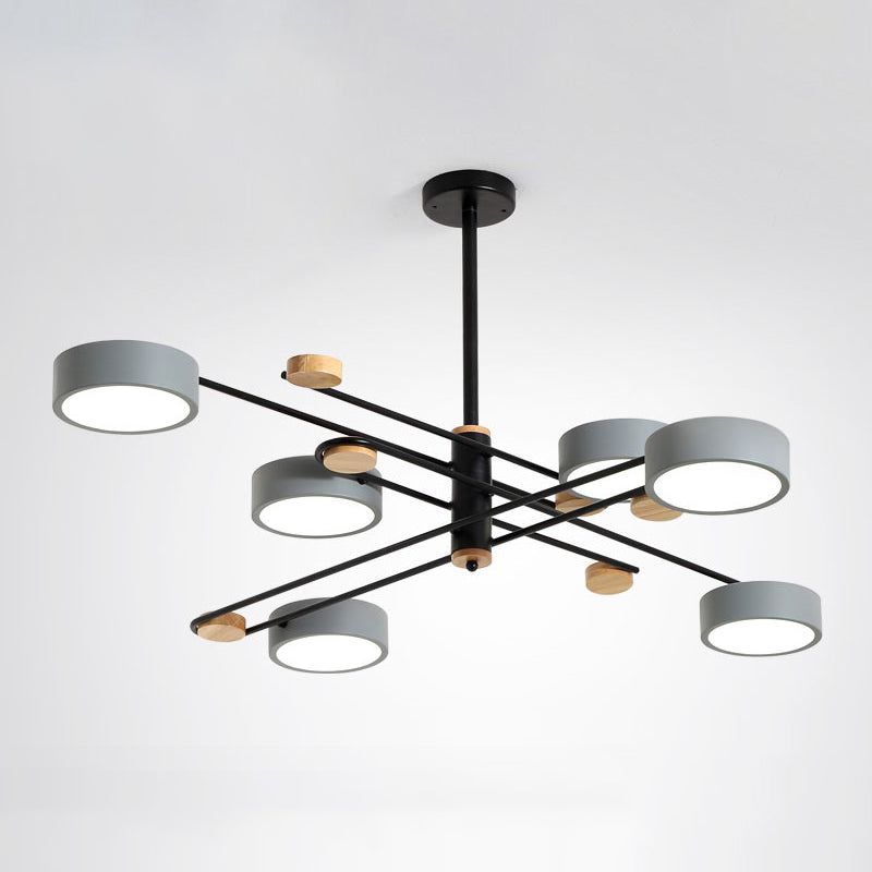 Criss-Cross LED Chandelier Nordic Novelty Metal 6-Light Living Room Hanging Lamp Clearhalo 'Ceiling Lights' 'Chandeliers' Lighting' options 2307623