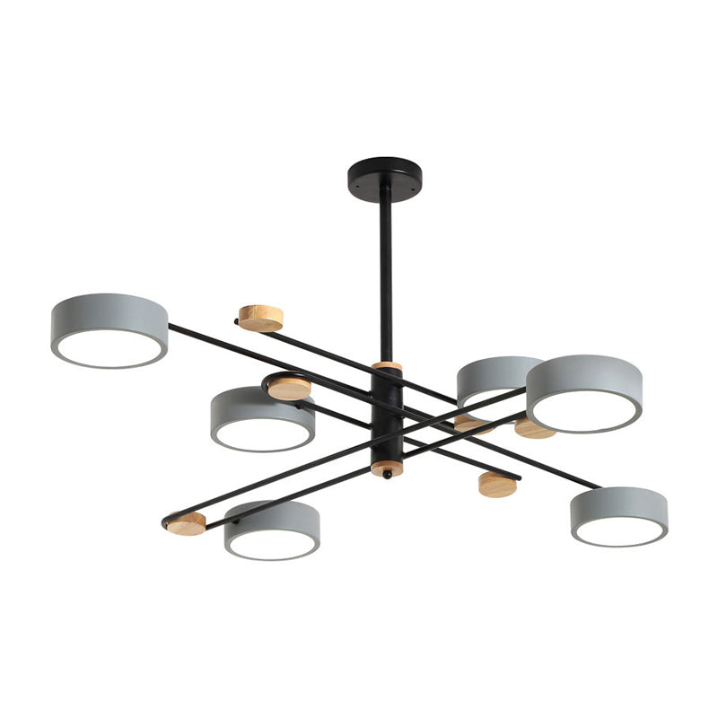 Criss-Cross LED Chandelier Nordic Novelty Metal 6-Light Living Room Hanging Lamp Clearhalo 'Ceiling Lights' 'Chandeliers' Lighting' options 2307625