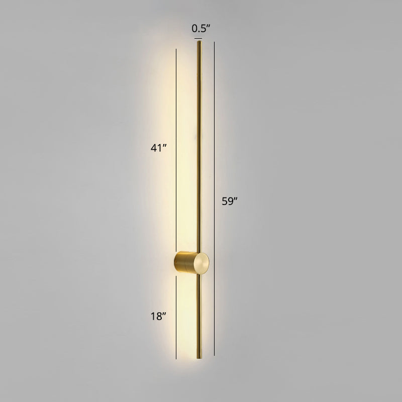 Swivelable Stick Wall Sconce Lighting Minimalist Metal Bedside LED Wall Mount Light Gold 59