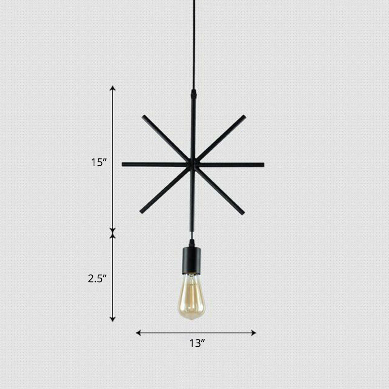 Vintage Geometric Pendant Light Single Metal Suspension Lighting in Black for Living Room Clearhalo 'Art Deco Pendants' 'Black' 'Cast Iron' 'Ceiling Lights' 'Ceramic' 'Crystal' 'Industrial Pendants' 'Industrial' 'Metal' 'Middle Century Pendants' 'Pendant Lights' 'Pendants' 'Rustic Pendants' 'Tiffany' Lighting' 2307908