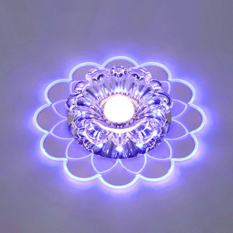 Scalloped Hallway Flush Ceiling Light Clear Crystal LED Modernist Flush-Mount Light Fixture Clear Blue Clearhalo 'Ceiling Lights' 'Close To Ceiling Lights' 'Close to ceiling' 'Flush mount' Lighting' 2308051